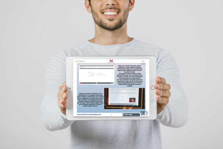 Esempio di presentazione del documento su tablet.